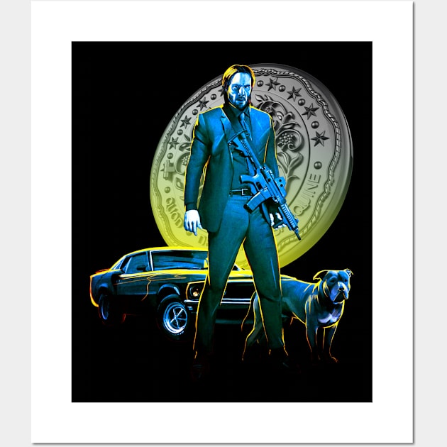 John Wick - Lone Hitman and Cub Wall Art by Montes